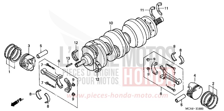 VILEBREQUIN/PISTON de Gold Wing BILLET SILVER METALLIC (NHA27B) de 2005